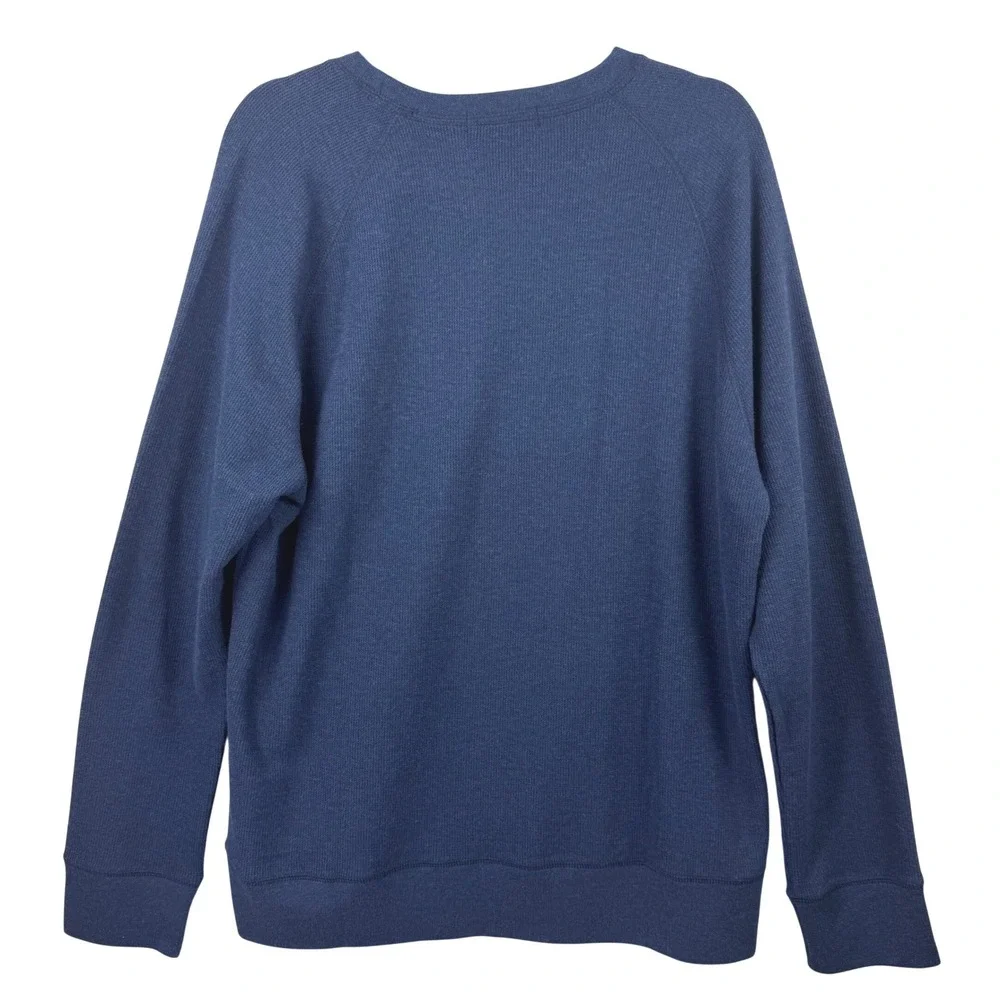 Banana Republic Waffle Knit Sweatshirt Mens Large Navy Blue‎ Crewneck Pullover
